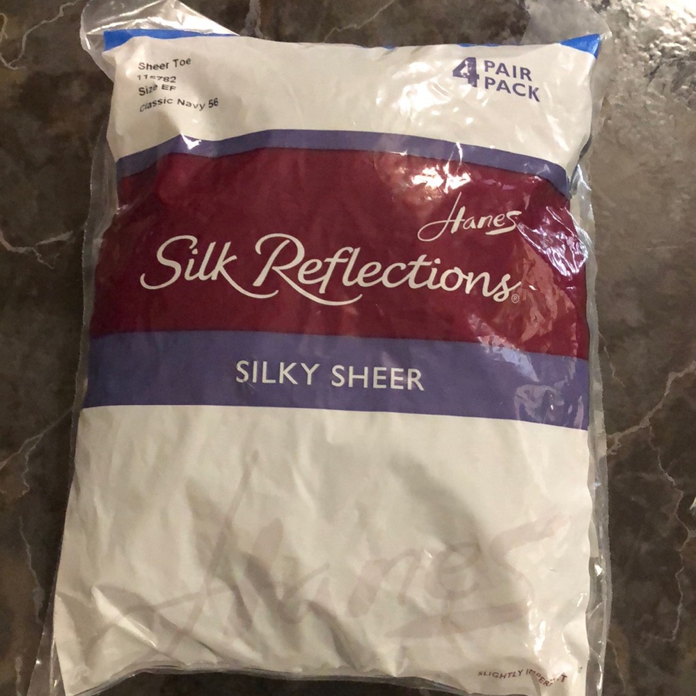 Hanes Navy silk reflection panty hose